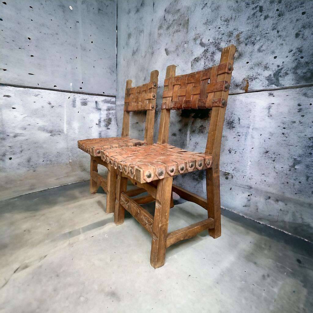 Set of 2 vintage spanish brutalist navarro argudo chairs | Selency