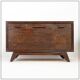 Buffet vintage en bois de wengé avec pieds évasés vers l'extérieur