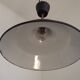 French Vintage 1950s Industrial Light In Black Metal White Enamal & Brass