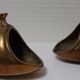 Two vintage brass fish ashtrays