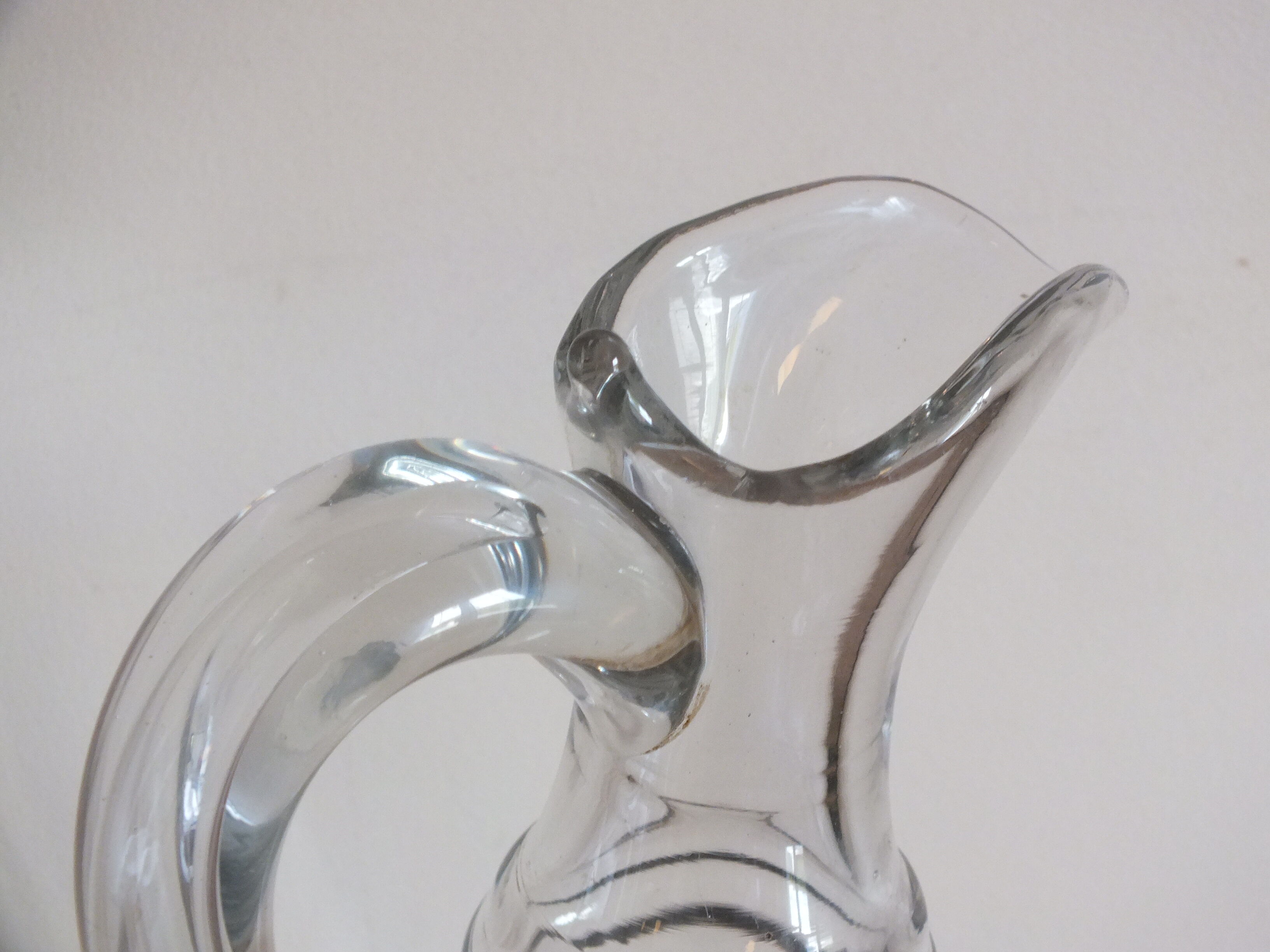 Grand pichet à cidre en verre soufflé Normandie 19ème siècle