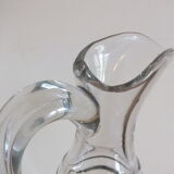 Large cider pitcher in blown glass Normandy 19th century