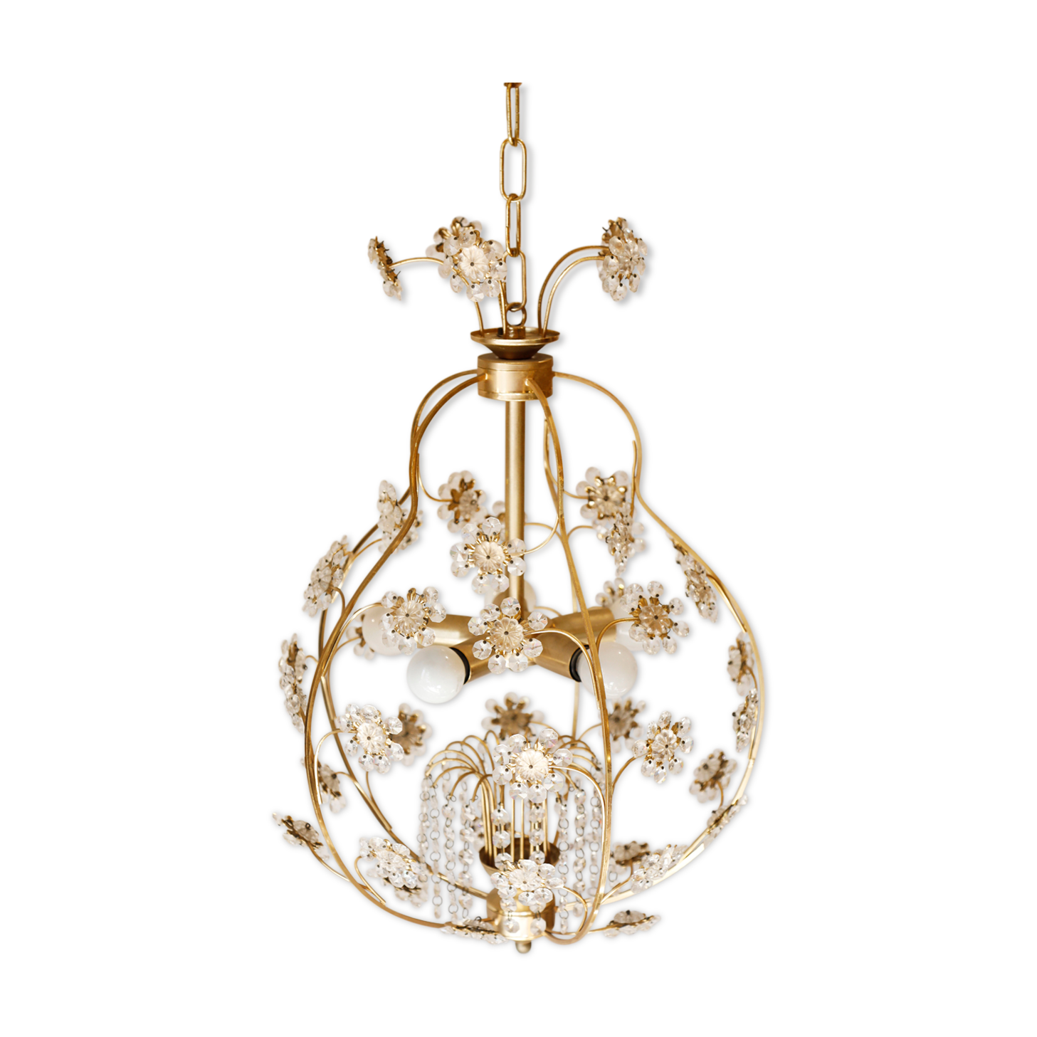 Lustre cage flowers of glass stamps