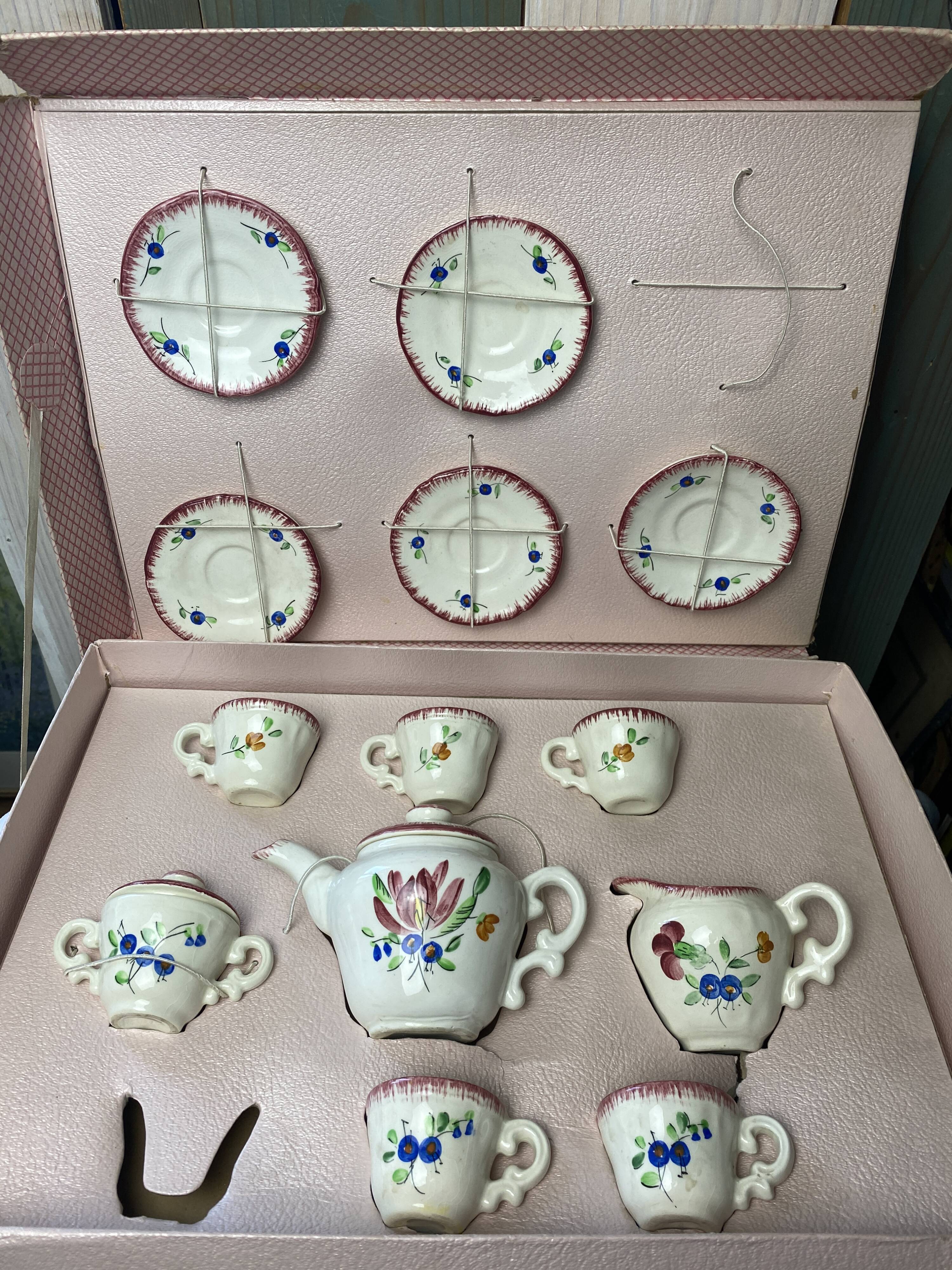 Service café, porcelaine Limoges, dînette, enfant - Acolytes Antique