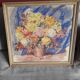 Old painting representing a bouquet of flowers