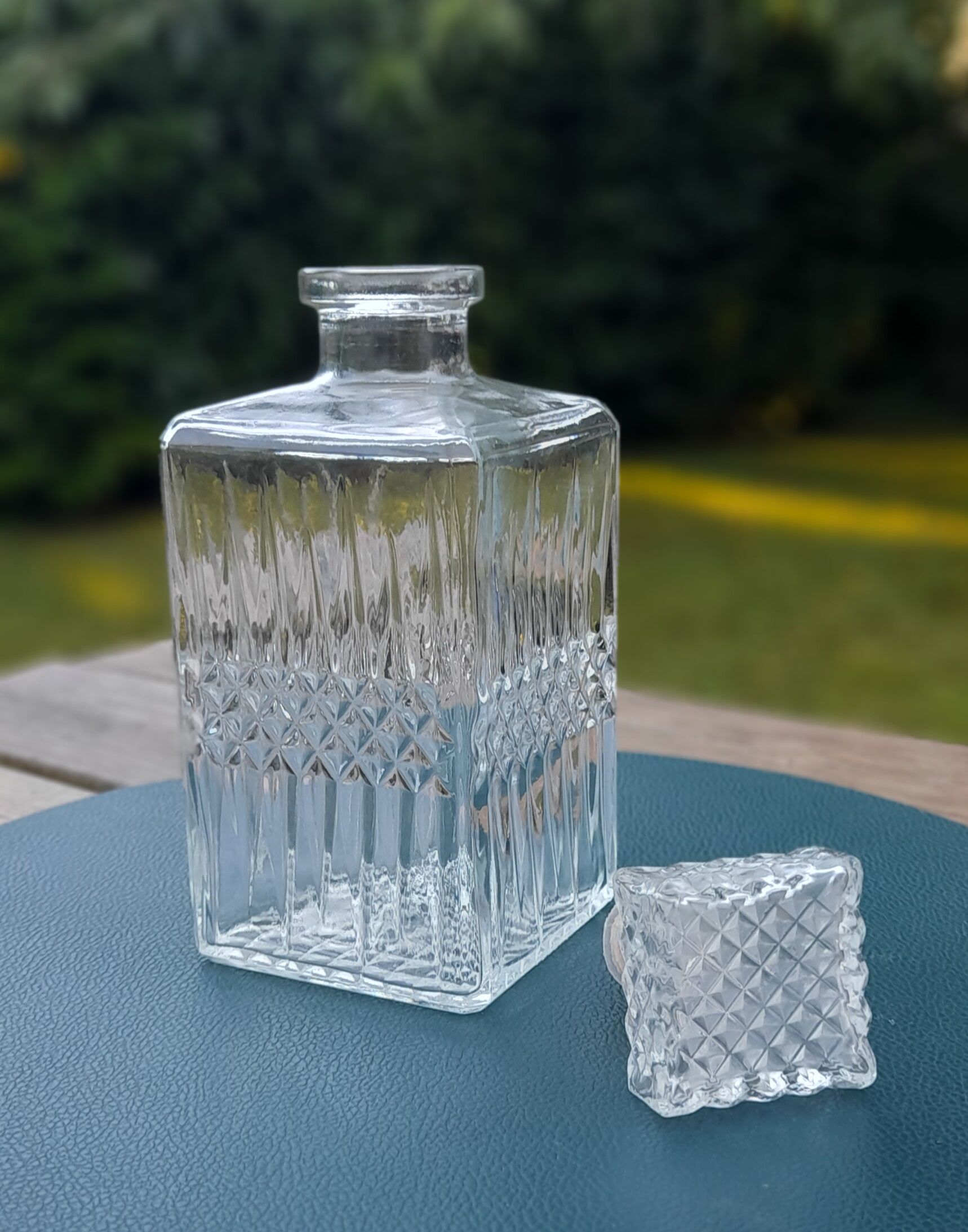 Whisky carafe, chissed glass, circa 1970's