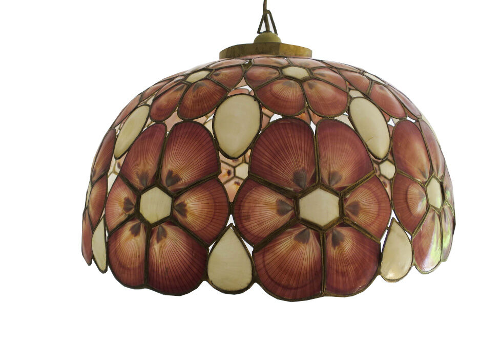 Capiz floral hanging lamp