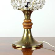 Brass & Crystal Table Lamp, Czechoslovakia 1970s