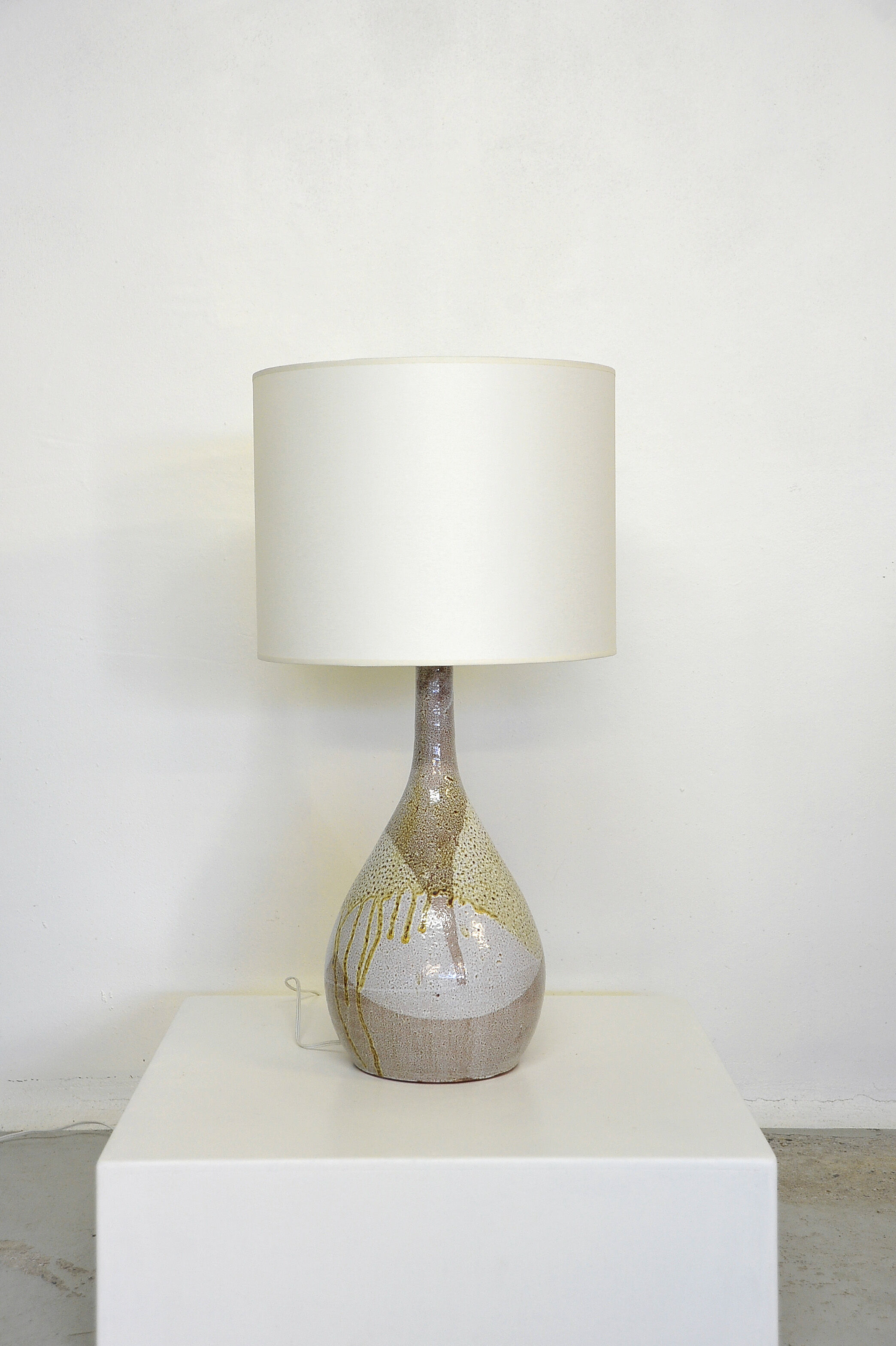 Large ceramic lamp, French work, 60s