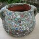 Pot terracotta mosaic called picassiette