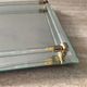 Vintage tray in glass, brass and beveled mirror 70s