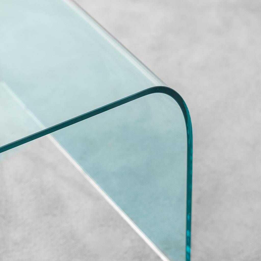 Vintage Fiam Italia coffee table in curved glass minimalist design 1970s