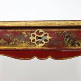 Louis XV style bureau plat with lake scene decoration. Circa 1800.