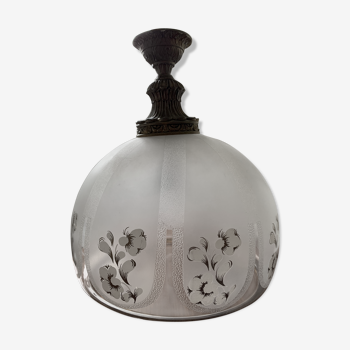 Floral-patterned hanging lamp