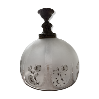 Floral-patterned hanging lamp