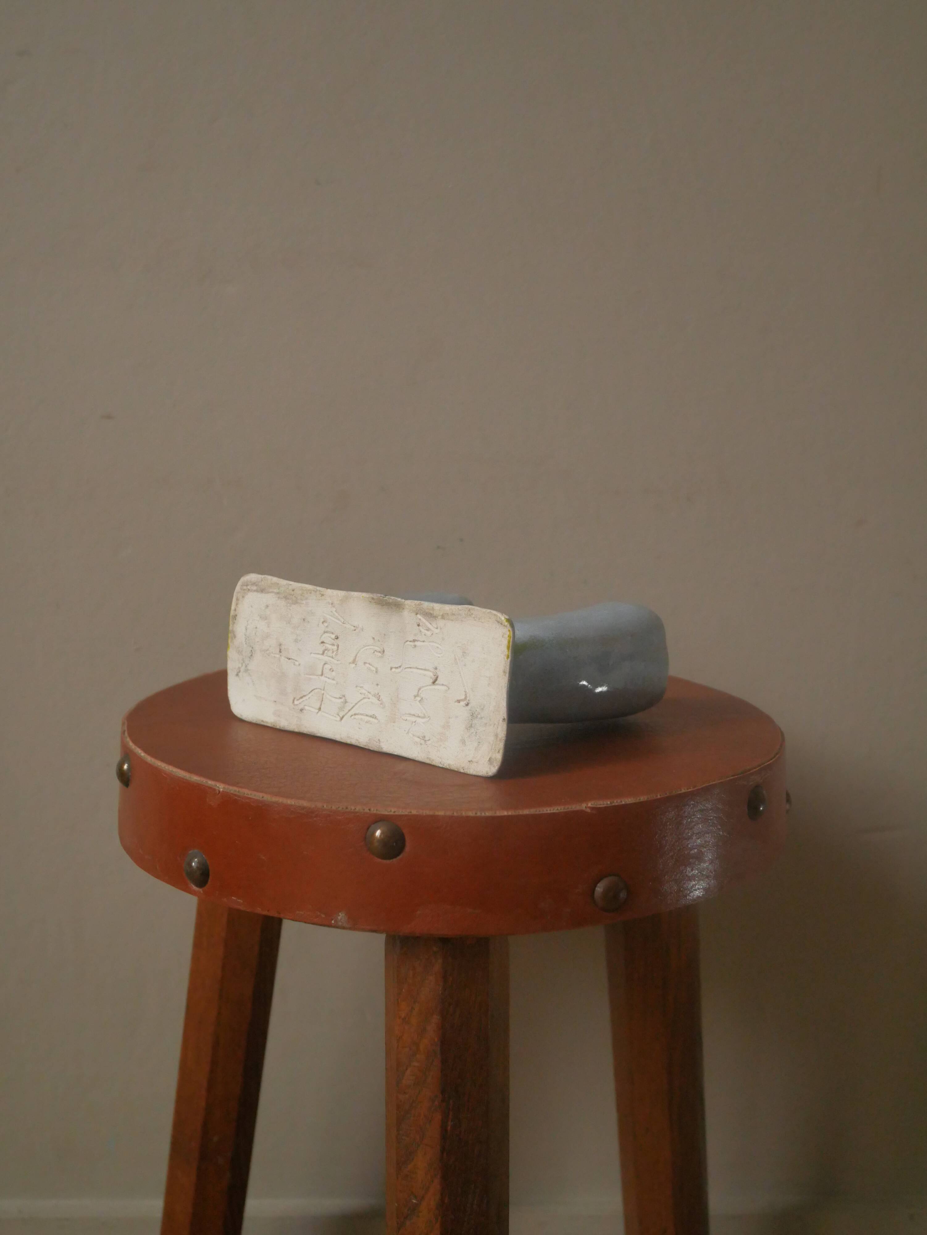 Ceramic candle holder candelabra candlestick handcrafted Abbaye ND country decoration