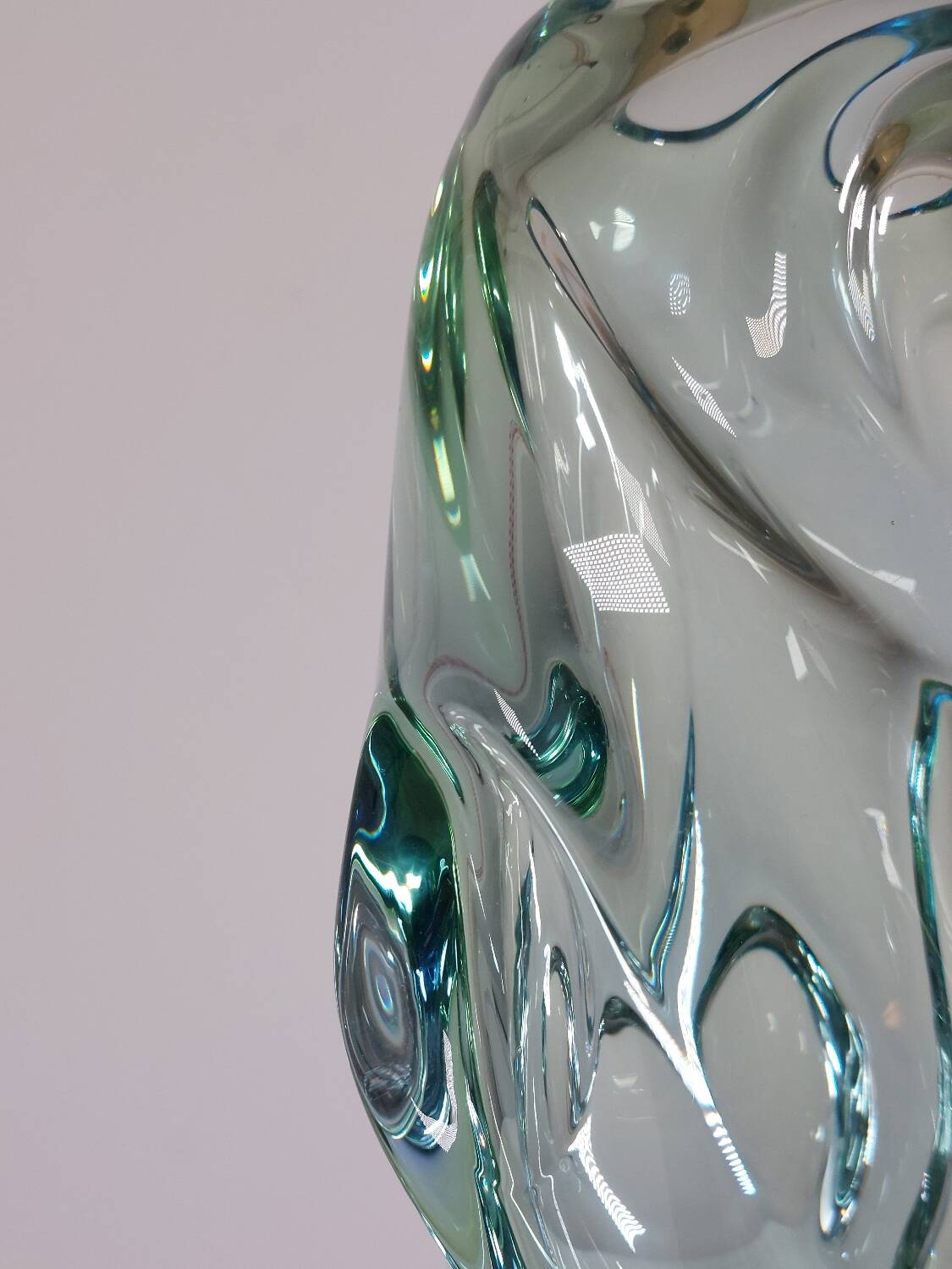 Organic glass vase by Jan Beránek Skrdlovice, mid-20th century.