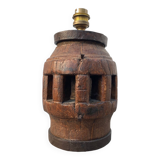 Brutalist wooden lamp base