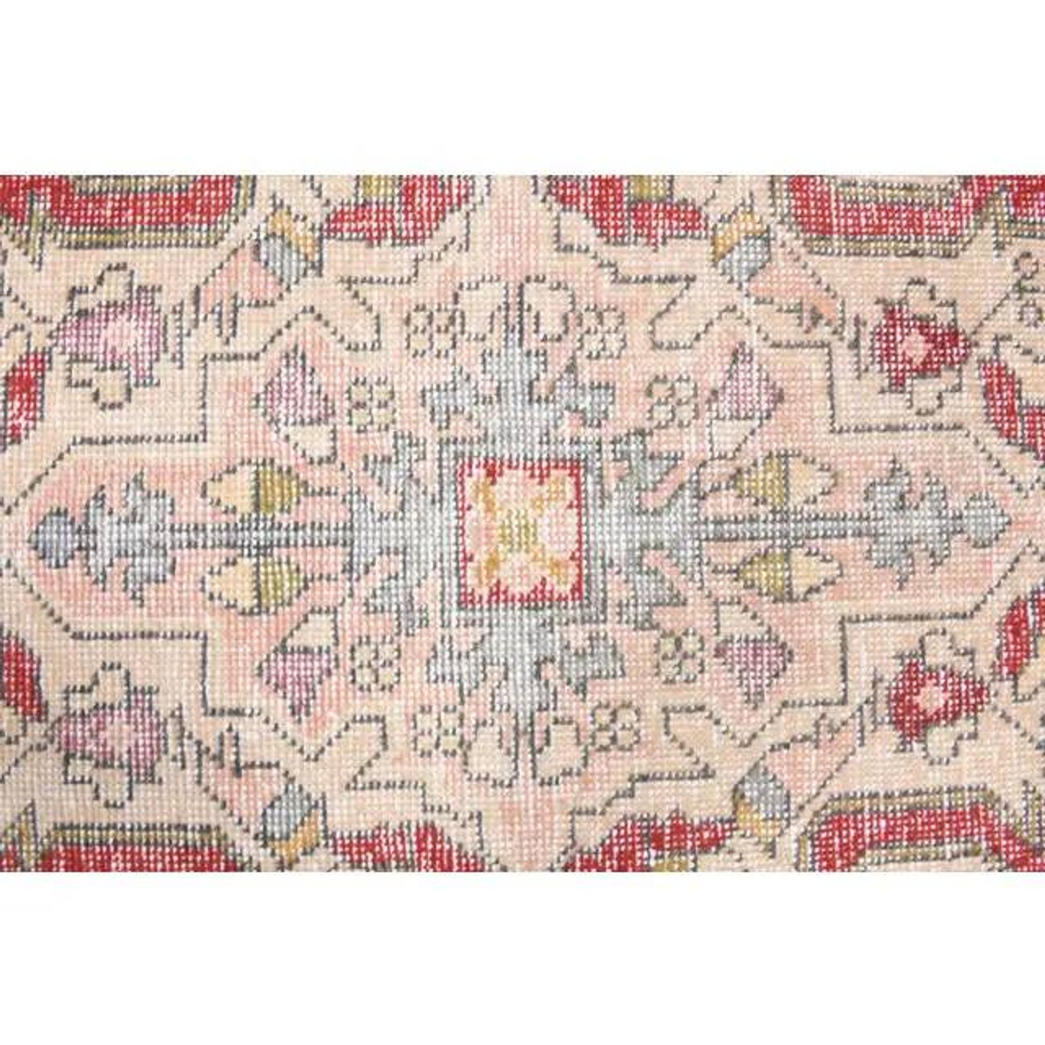 Vintage Turkish Oushak Handmade Wool Cotton Red Area Rug 127x209