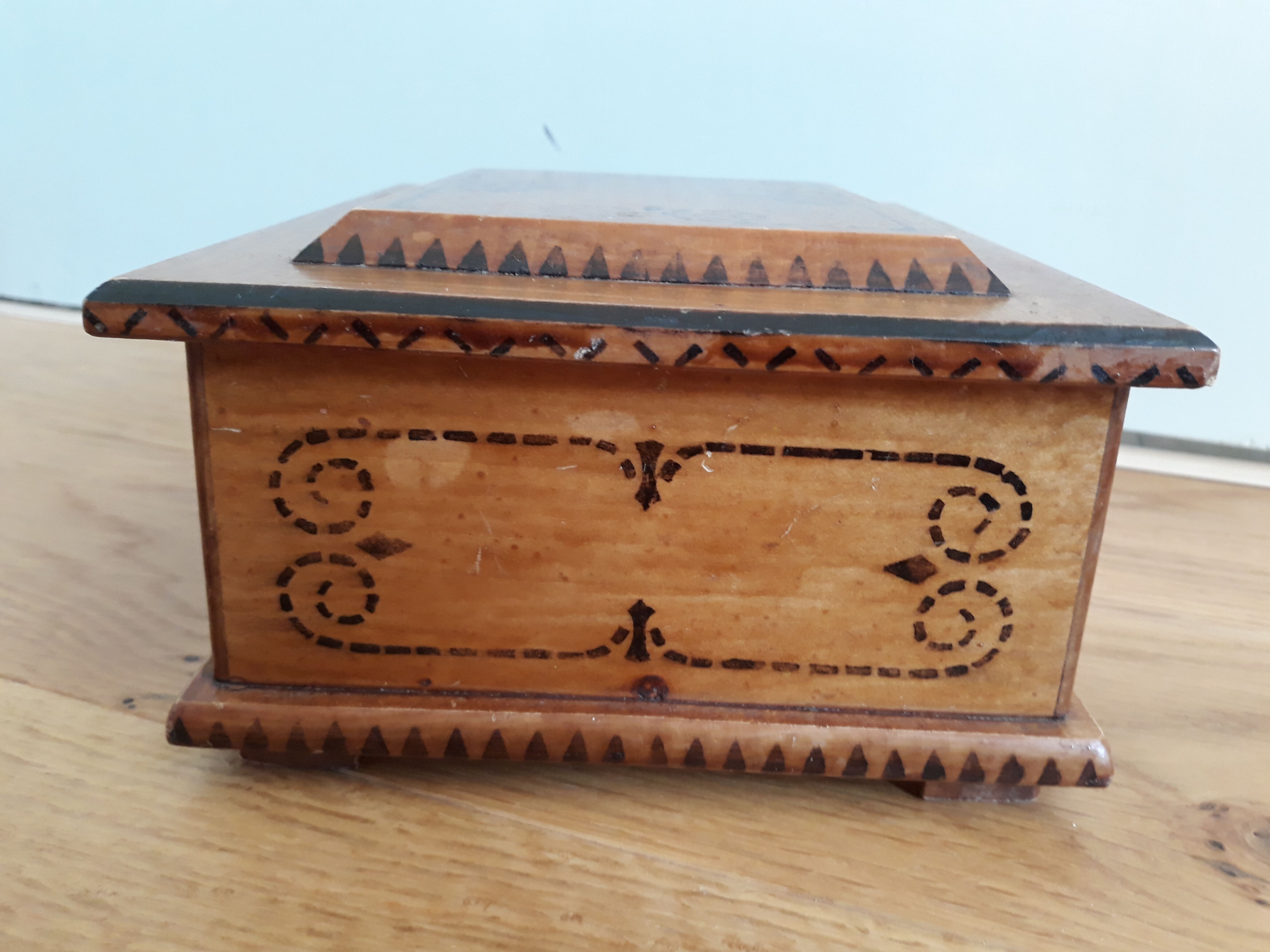 Jewelry box with wooden compartments