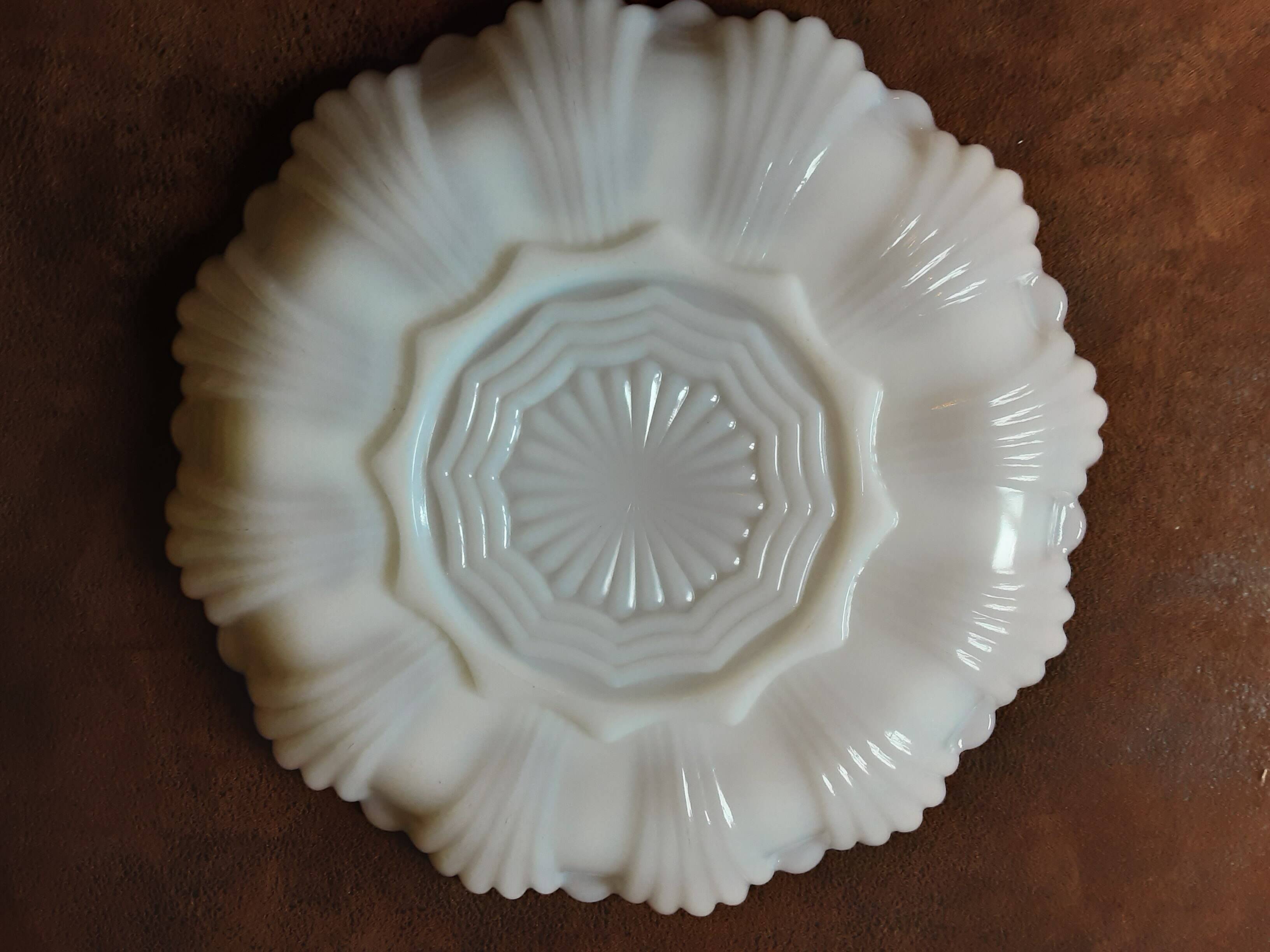 White opaline dish