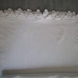Antique cotton sheet: 310x200cm embroidered/monogrammed back
