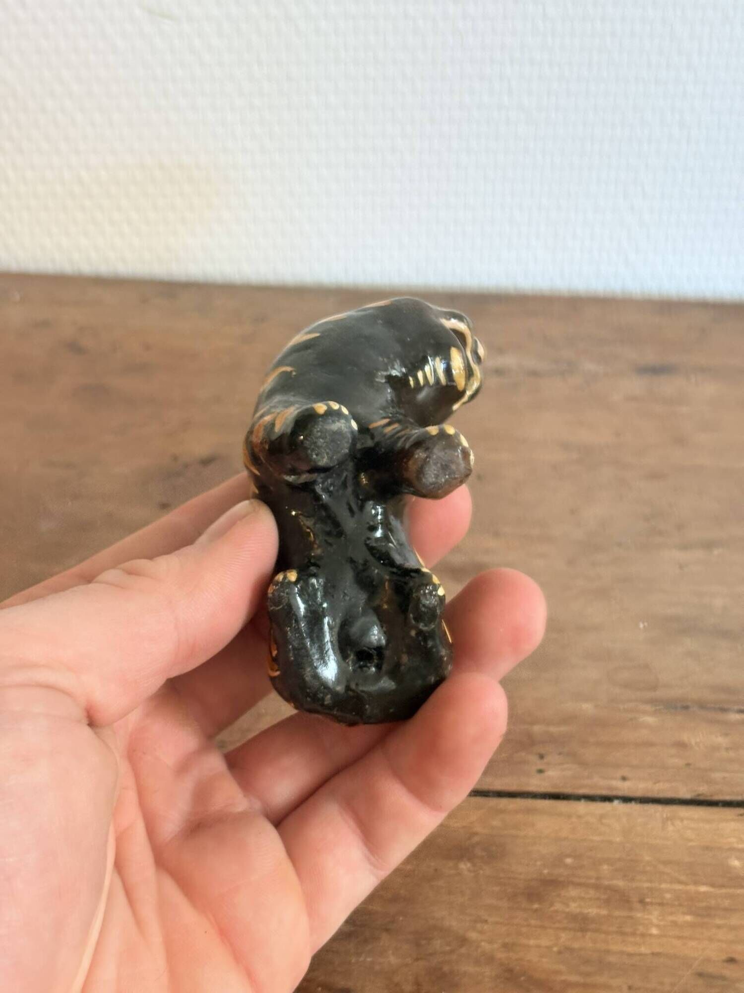 Animal Figurine Sculpture Glazed Terracotta Tiger Alebrije Mexico 1/2