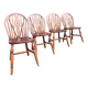 4 Windsor wheelback chairs in dark oak