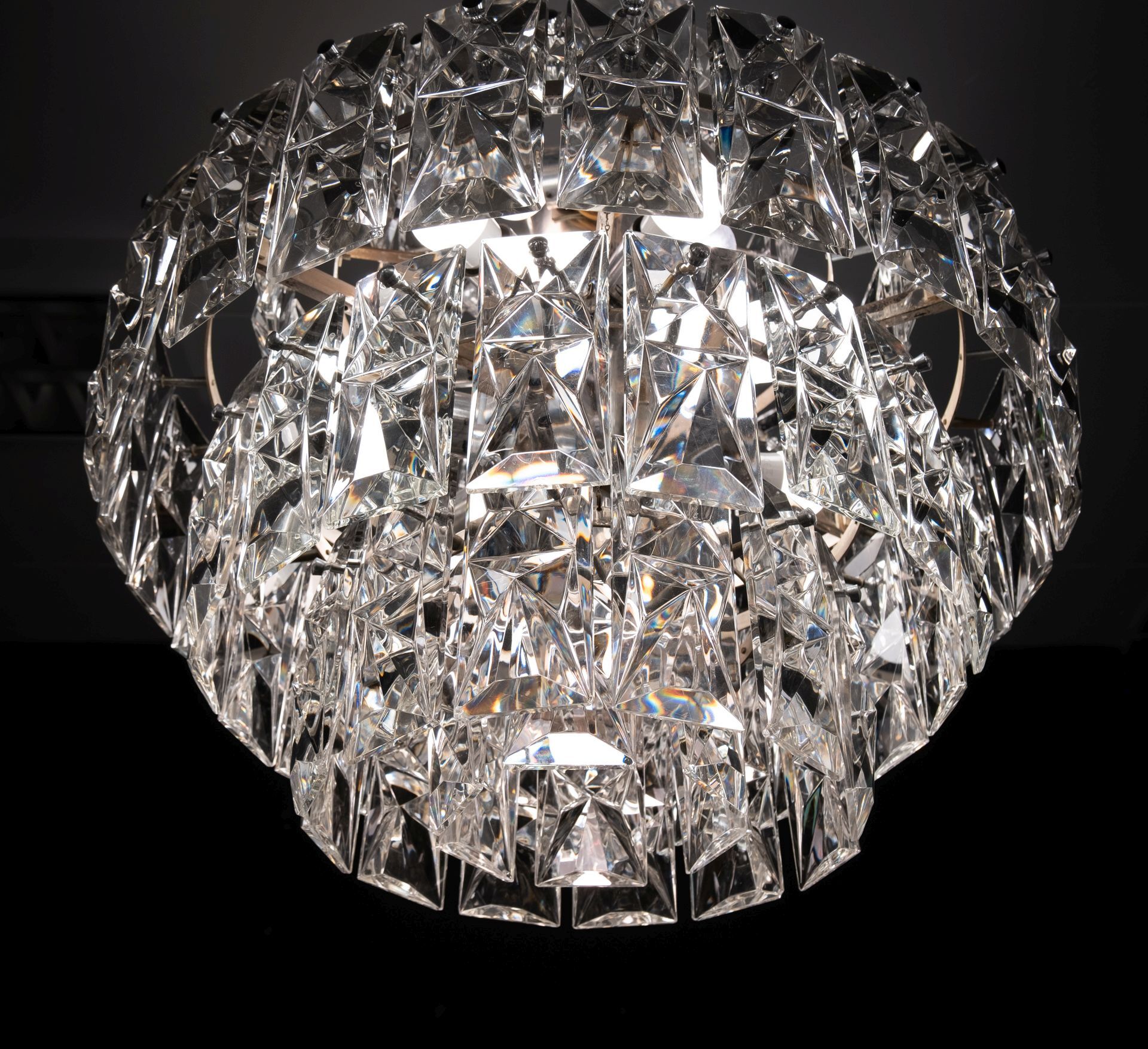 Kinkeldey 6 Tiered Chrystal Chandelier, 1970s
