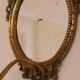 Pair of Swedish brass sconces with mirror