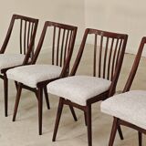 Set of 4 grey bouclette chairs by Antonin Suman