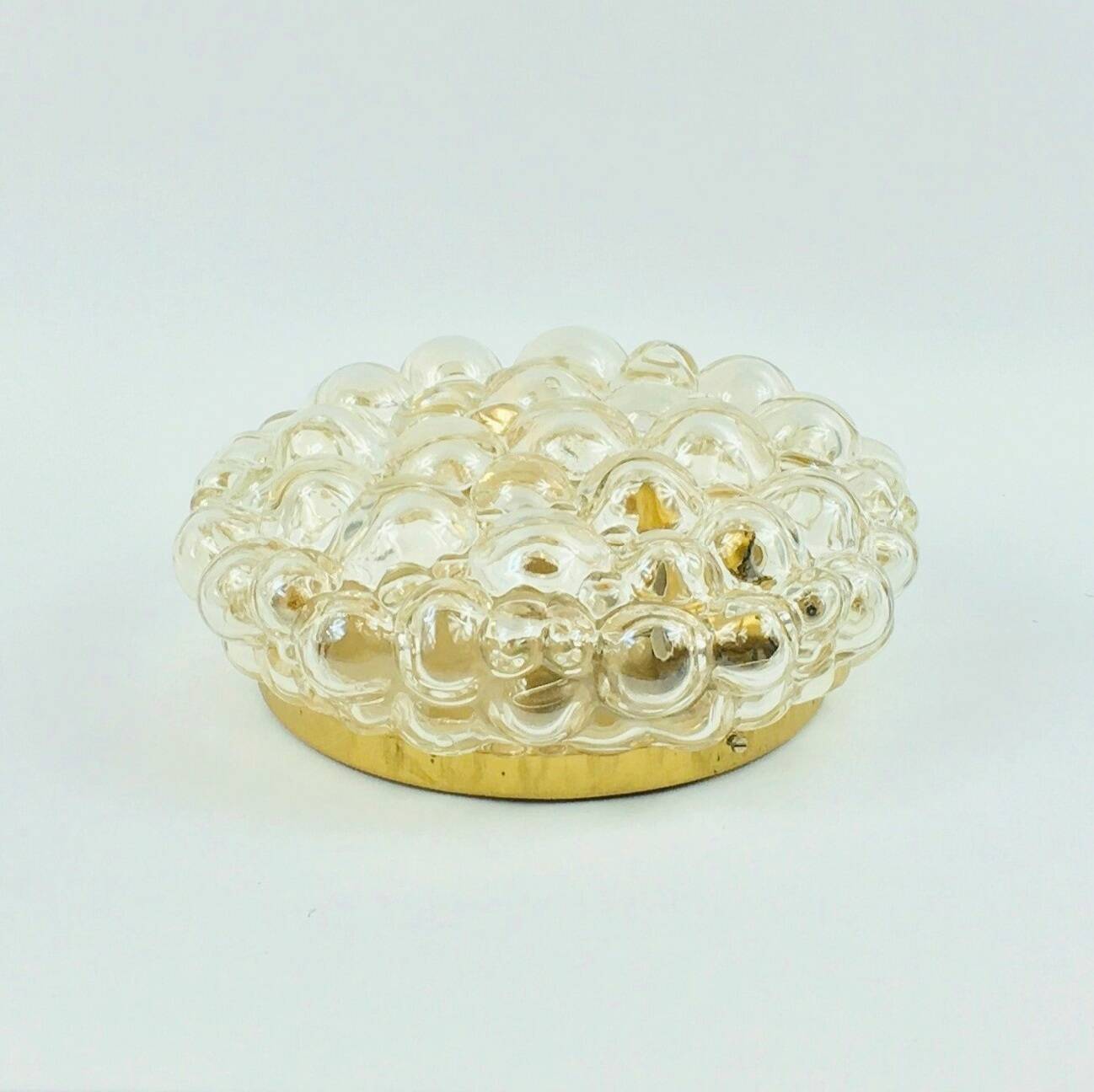 Large Mid-Century Amber Bubble Glass Ceiling Light by Helena Tynell, 1960s