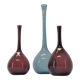 Set of 3 arthur percy scandinavian tulip vases for gullaskruf 1950