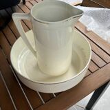 Salad bowl/old bowl with its pitcher - old opaque toilet service from Luneville