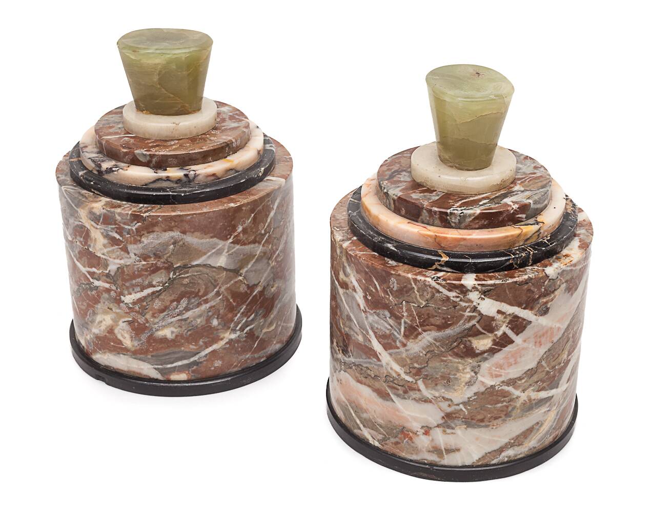 Pair of vintage marble candy dishes