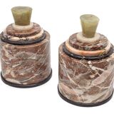 Pair of vintage marble candy boxes