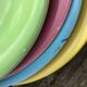 Set of 9 Salins dessert plates with multicolored earthenware cake dish