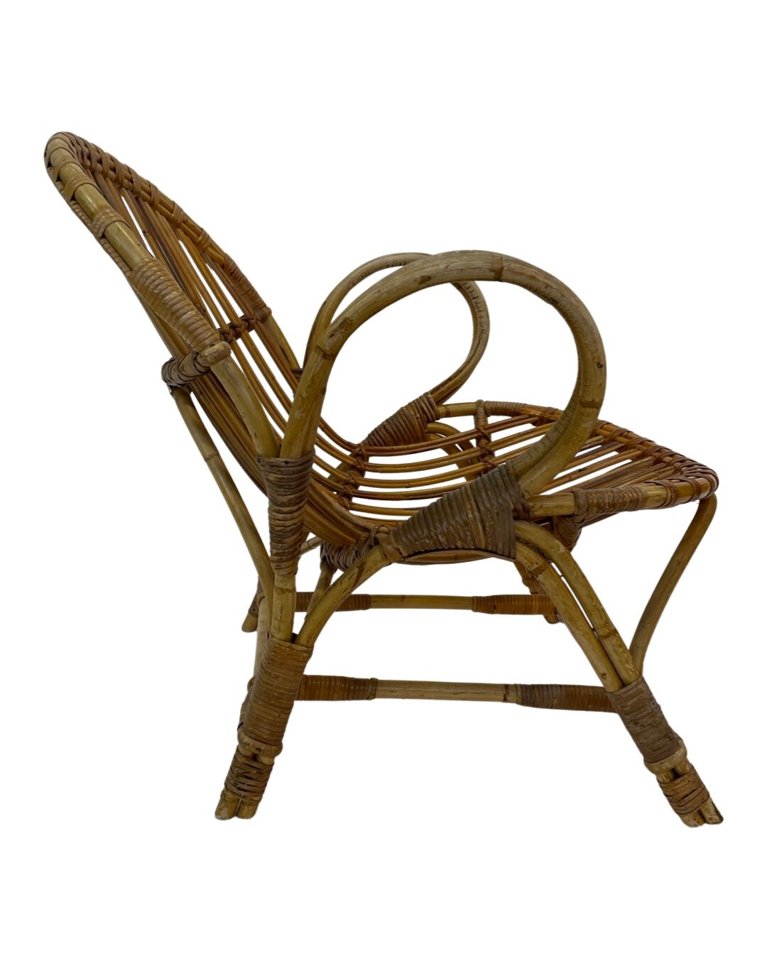 Fauteuil en rotin par Dirk van Sliedregt Rohe Noordwolde 1960 aux Pays-Bas