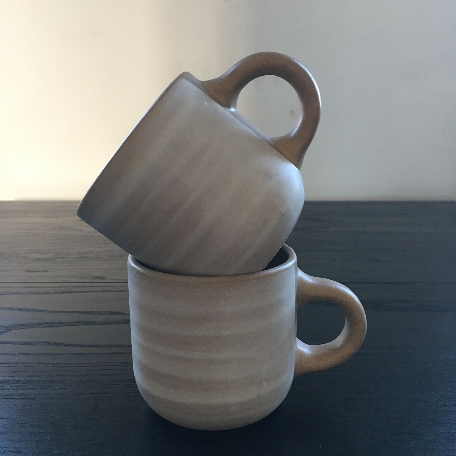 Pair of Niderviler stoneware mugs