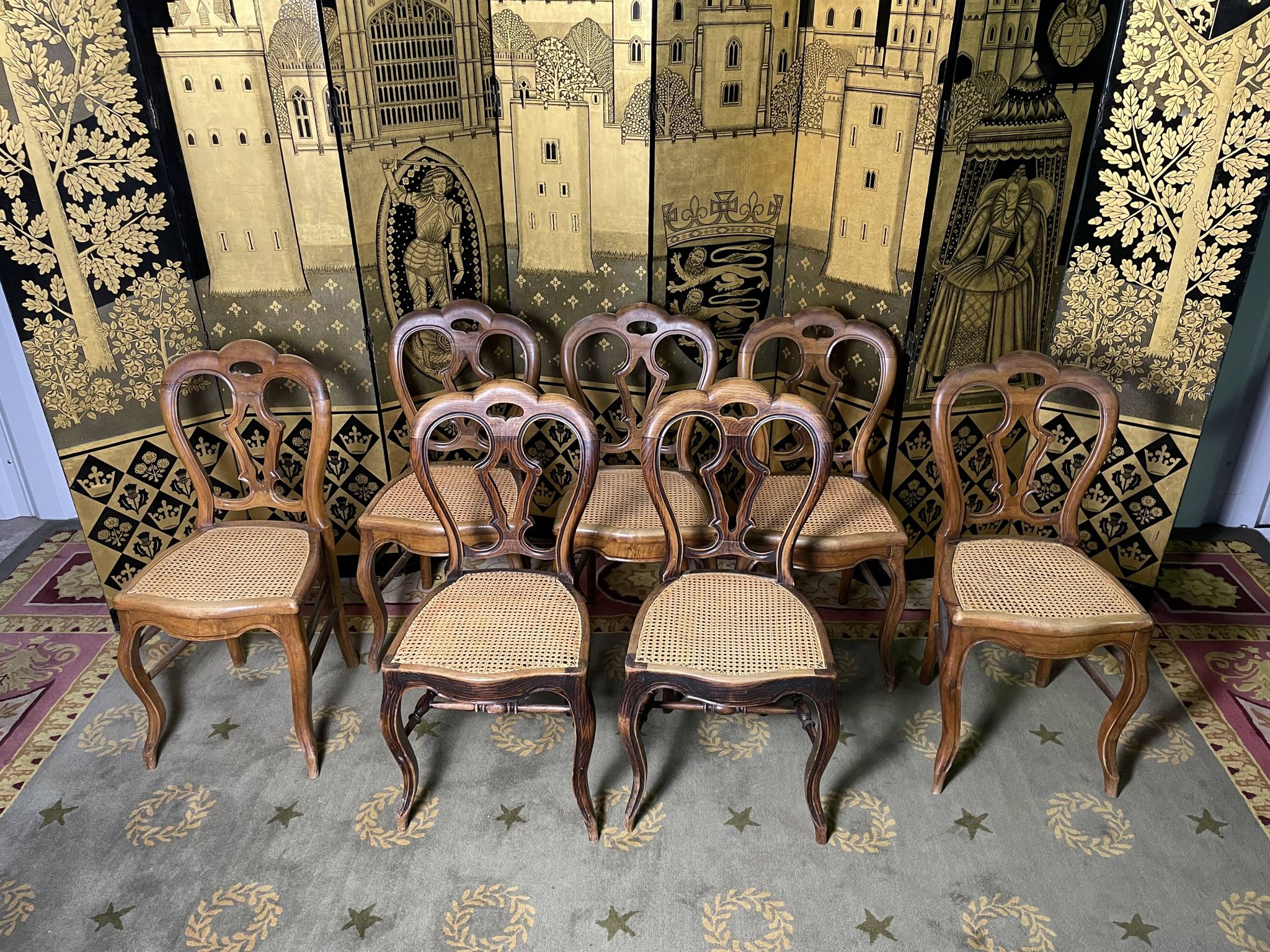 Suite of 7 Louis Philippe chairs