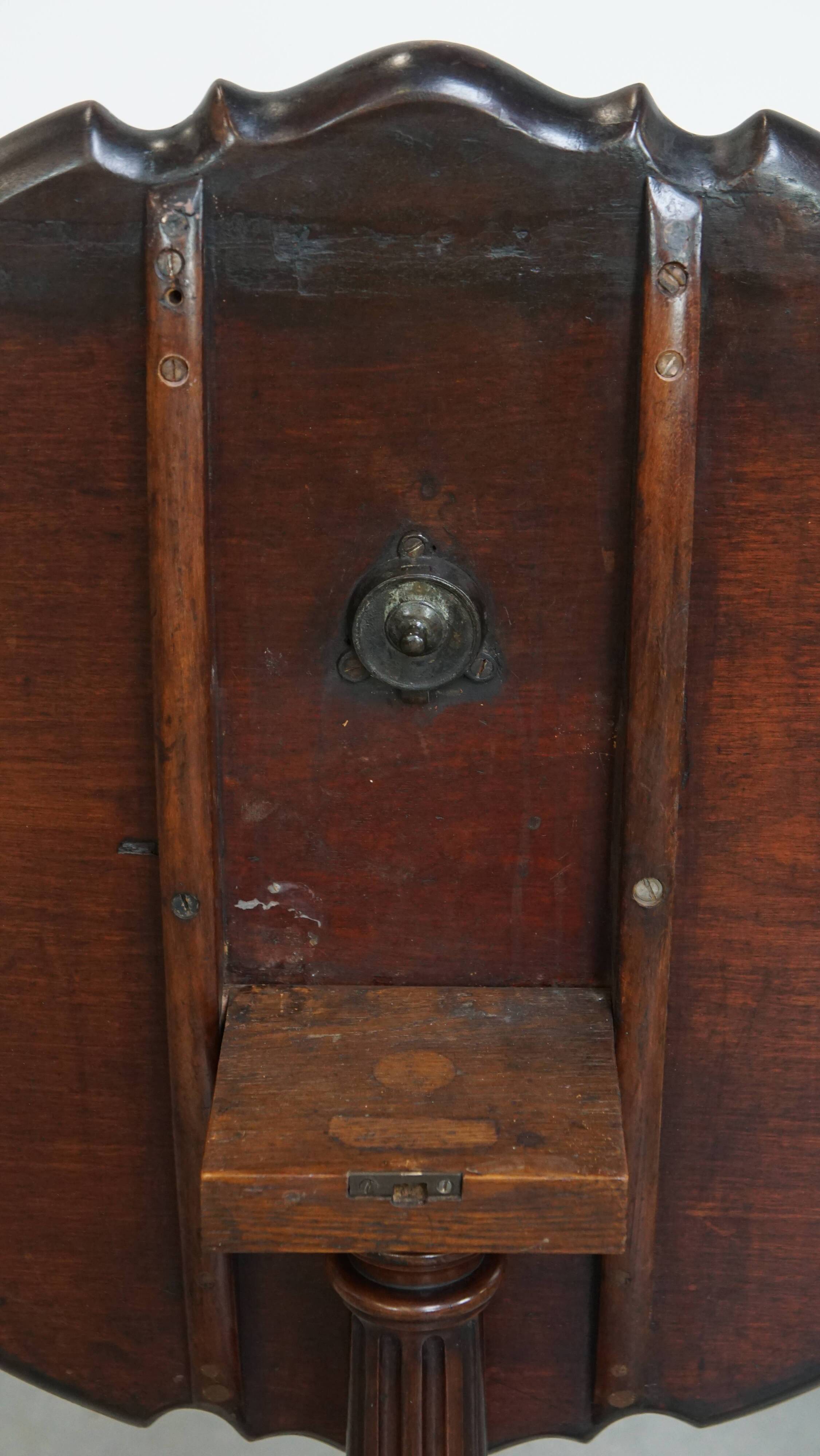 Antique 19th-Century English Wine/Tilt-Top Table with One-Piece Top
