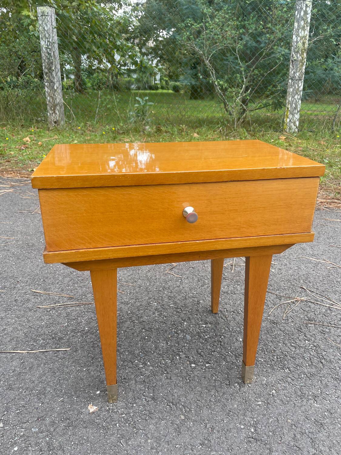 Bedside table with compass feet, 1960s
