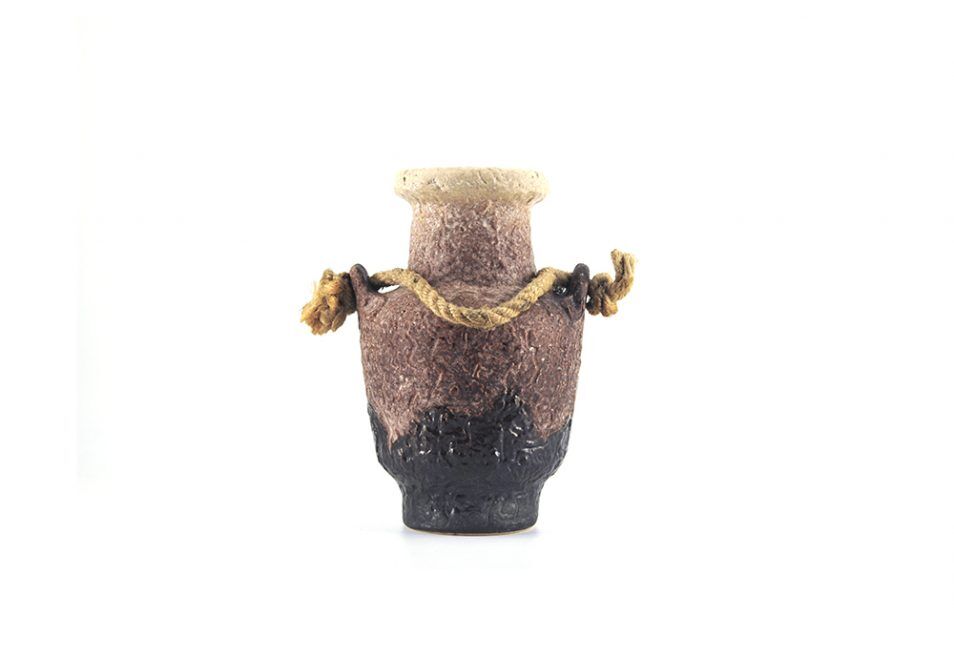Hanging vase in purple earthenware