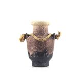 Hanging vase in purple earthenware