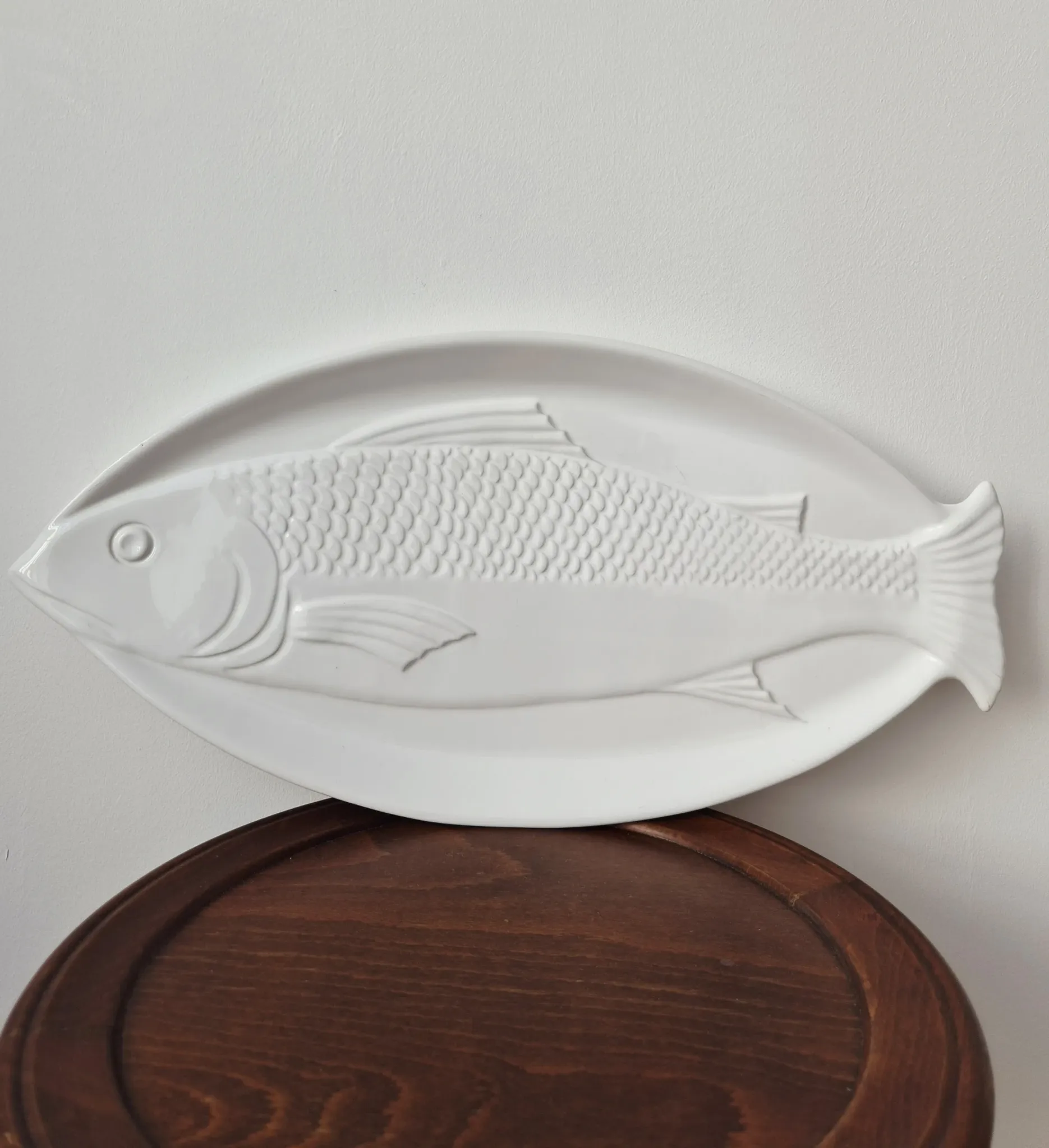 Large vintage ceramic plate "Fish" from Portugal -