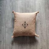 Moroccan beige cotton cushion