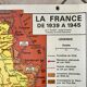 school map Librairie Armand Colin Reinhart and Wagret The France of 1939-1945 vintage 1970