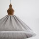 Pleated curtain Olga in linen and cotton with fine classic grey stripes.
