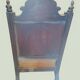 Indian throne chair in carved red wood - Buddhist / Hindu.