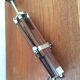 Lampe de marine tripode bois et métal argent